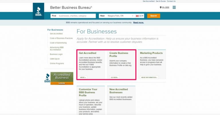 Better Business Bureau profile