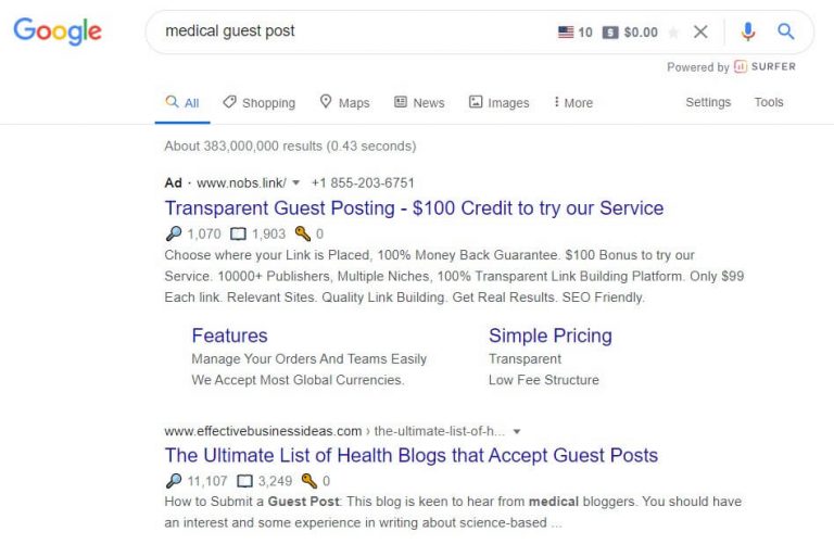 begin finding guest post opportunities by visiting Google