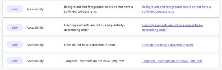 Performance, accessibility, best practices, and SEO