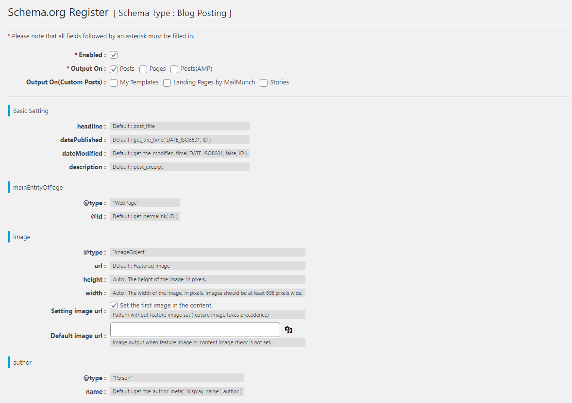Information will be automatically extracted from your website