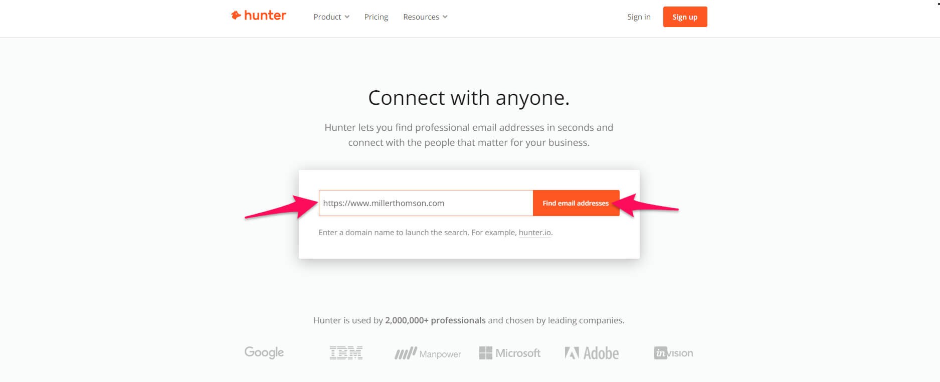 Obtain the contact information of a business