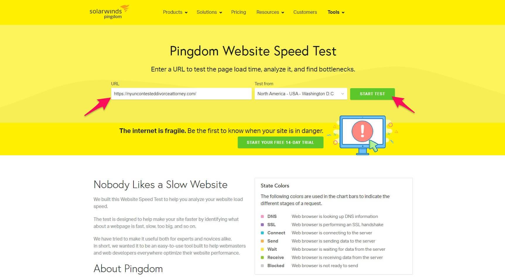 Pingdom Website Speed Test