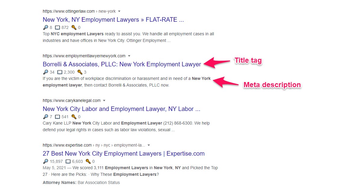 Title tag meta description