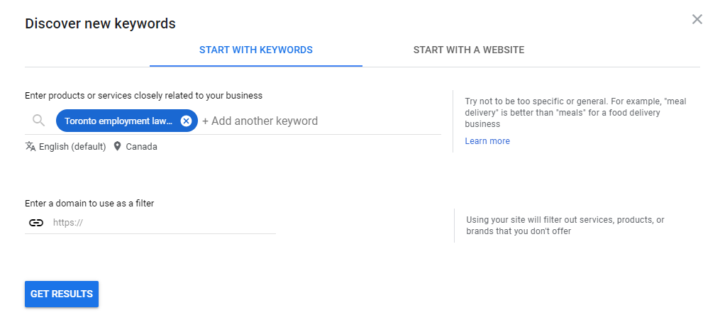 Discover new keywords