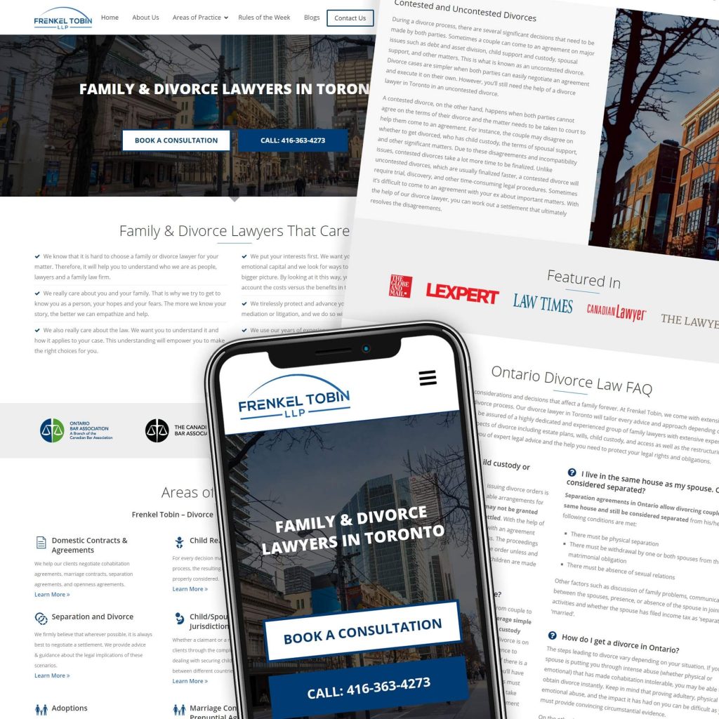 Frenkel Tobin SEO family lawyer marketing dNovoGroup