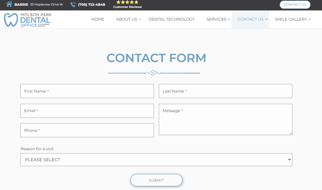 contact form will enable you to collect lead data and engage potential and existing dental patients with dental email marketing