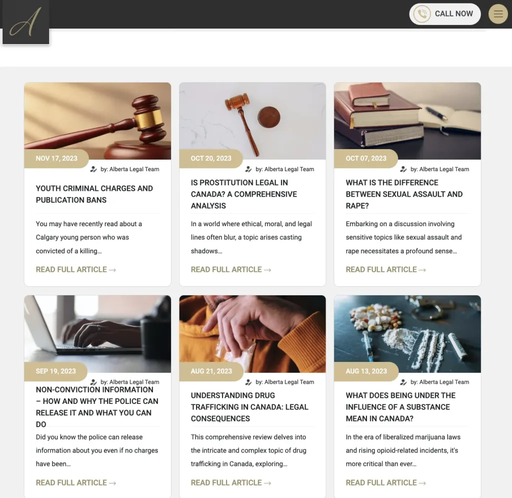 SEO for Criminal Defence Lawyers requires blog to rank high in SERP and showcase your expertise