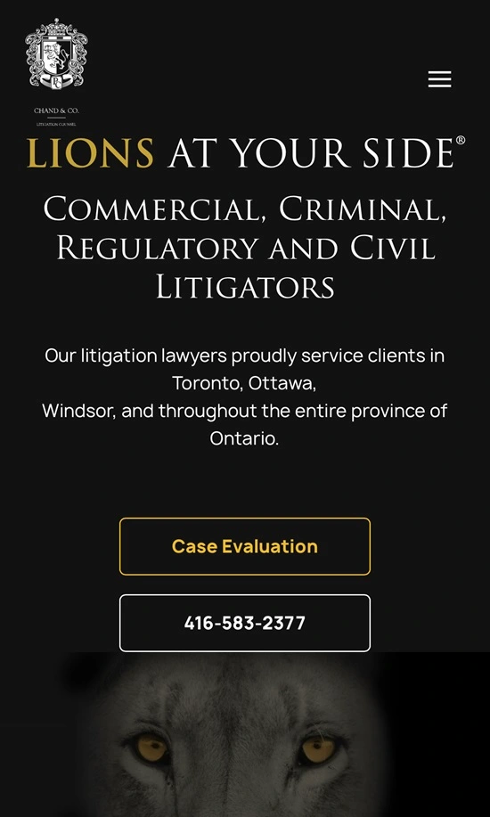 an example of optimizing for mobile devices for Criminal Lawyers SEO
