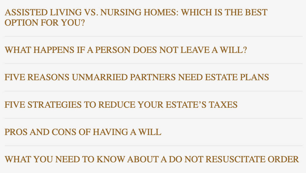 an example of the knowledge base to boost SEO for estate planning attorneys