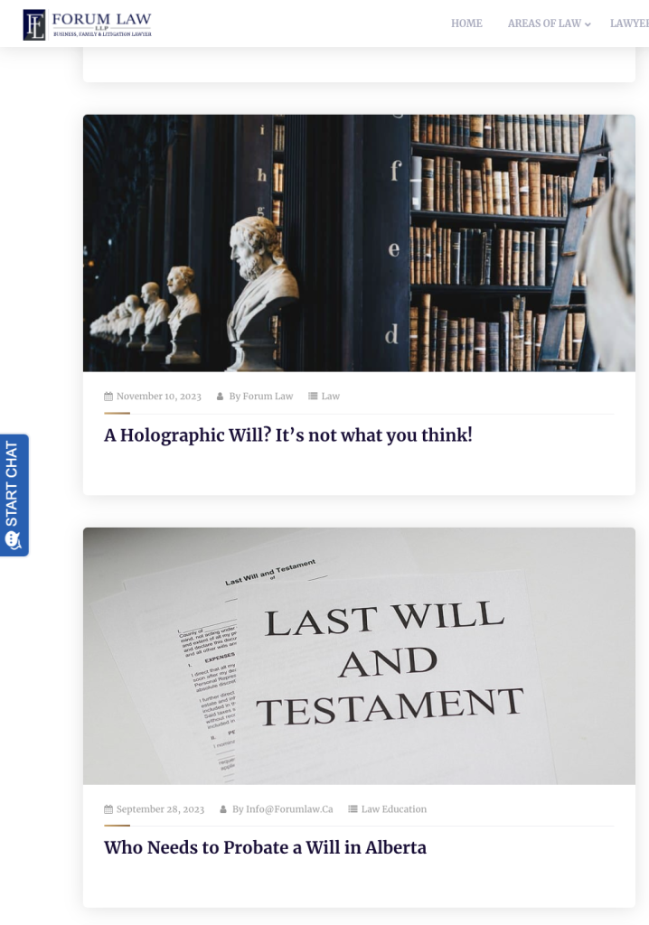 Estate panning SEO - an example of blog