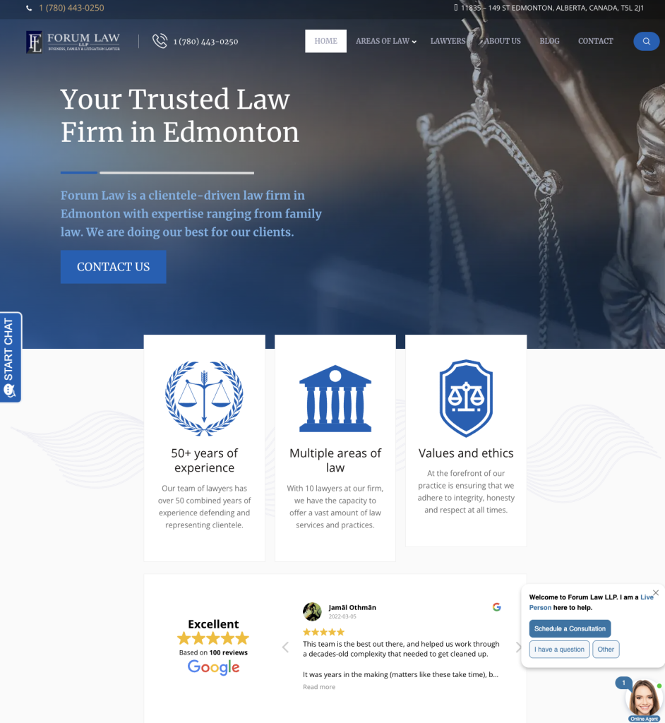 SEO for estate planning - contact placement on page + CTA