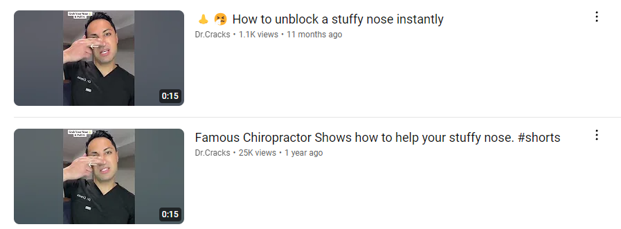 an example of reusable chiropractor video content