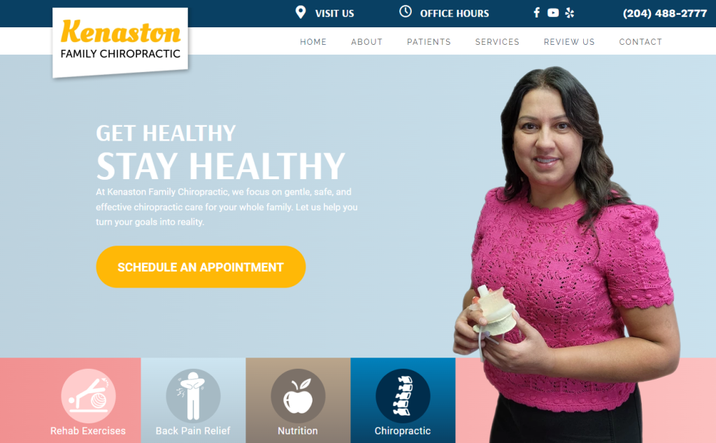 chiropractic clinic website example