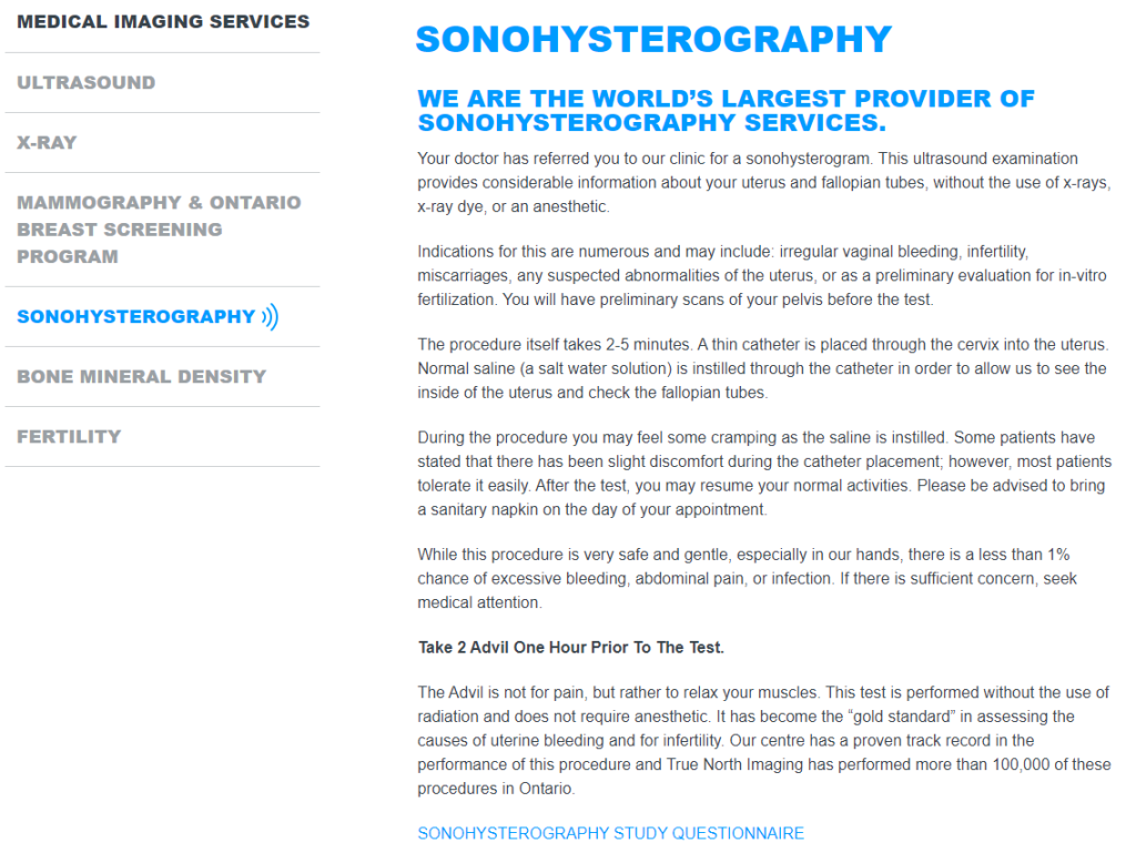 an example of optimizing page for a short-tail keyword as part of healthcare marketing