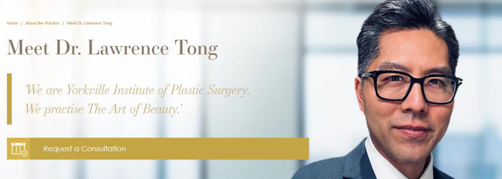 an example of a page dedicated to a cosmetic surgeon to establish trust of potential patients