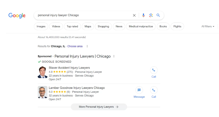 law firm advertising example