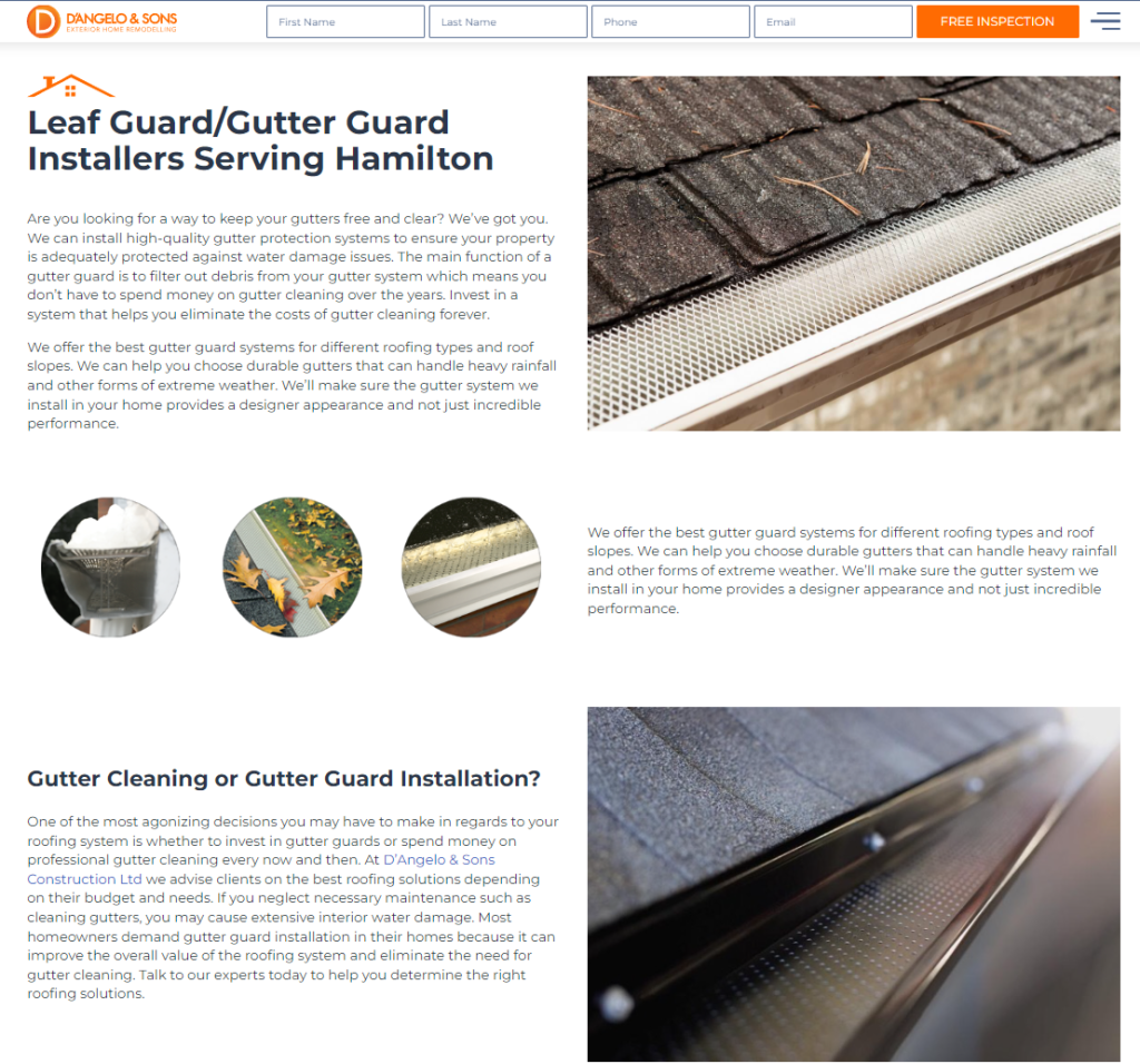 headers improve text readability and boost seo for roofing contractor