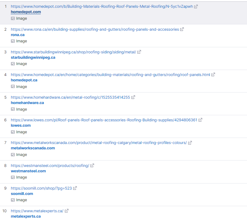 search engines results for metal roofing