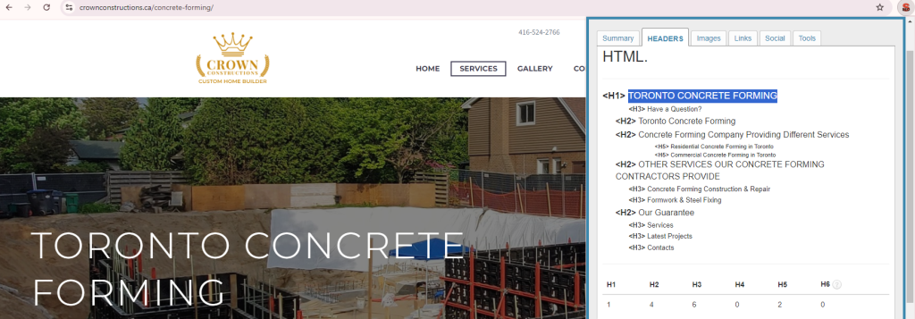 On-Page SEO for Construction companies