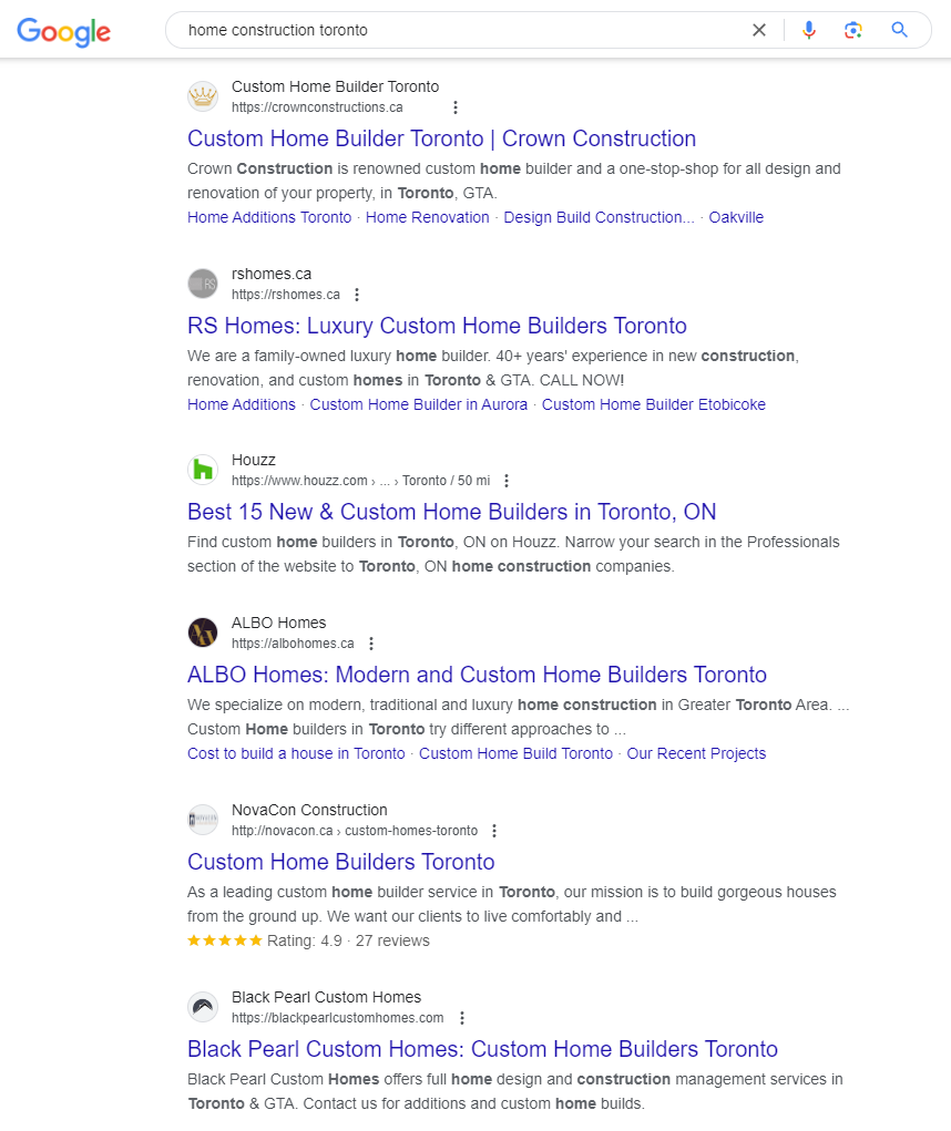 Construction SEO keyword research