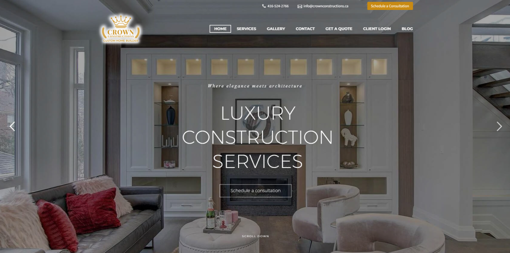 construction marketing website