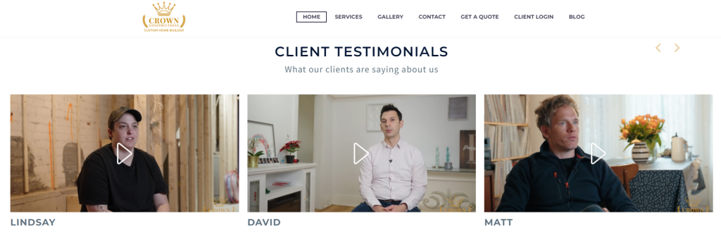 an example of client testimonials