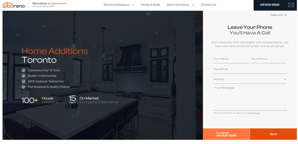 construction services page