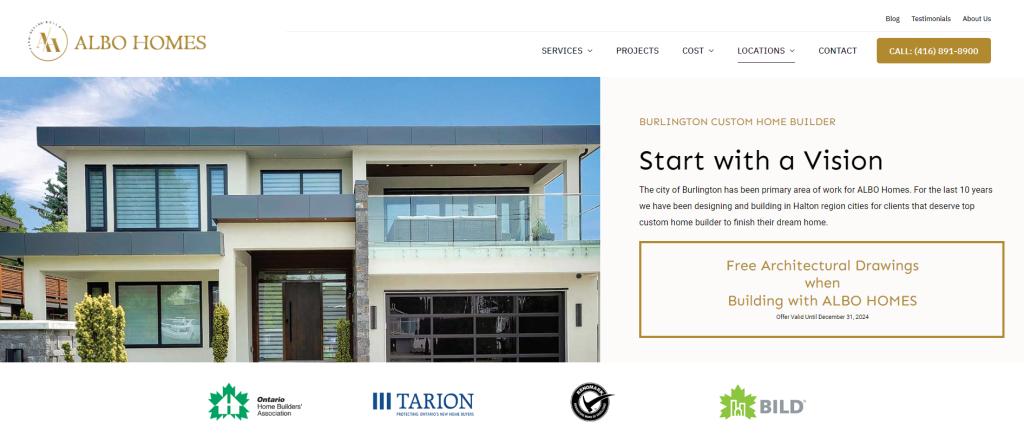 Local SEO for construction marketing - example