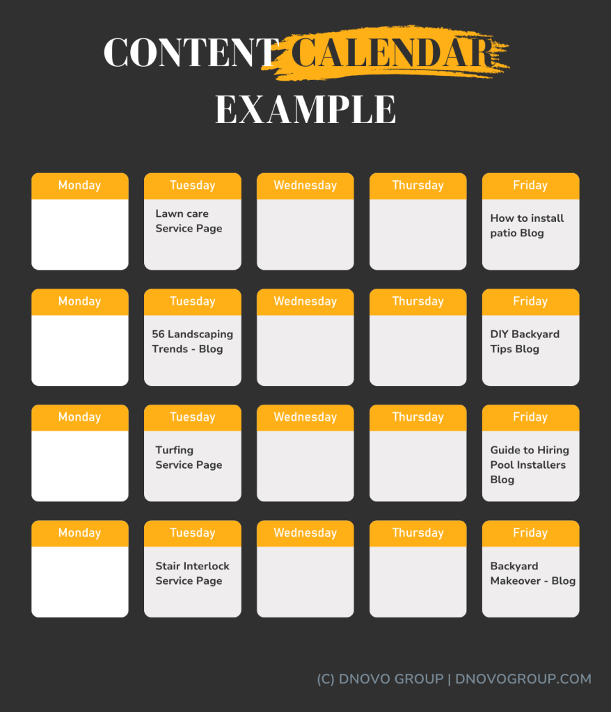 content calendar example