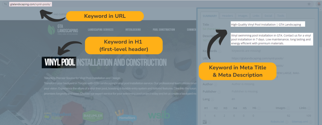 basis of on-page search engine optimization