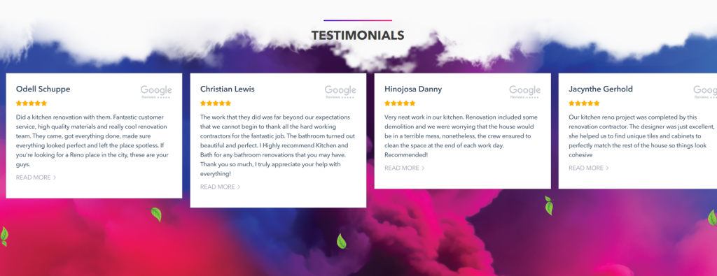 testimonials are an immense help for home remodeling business