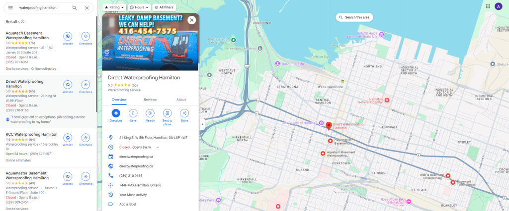 Local SEO for a plumbing business