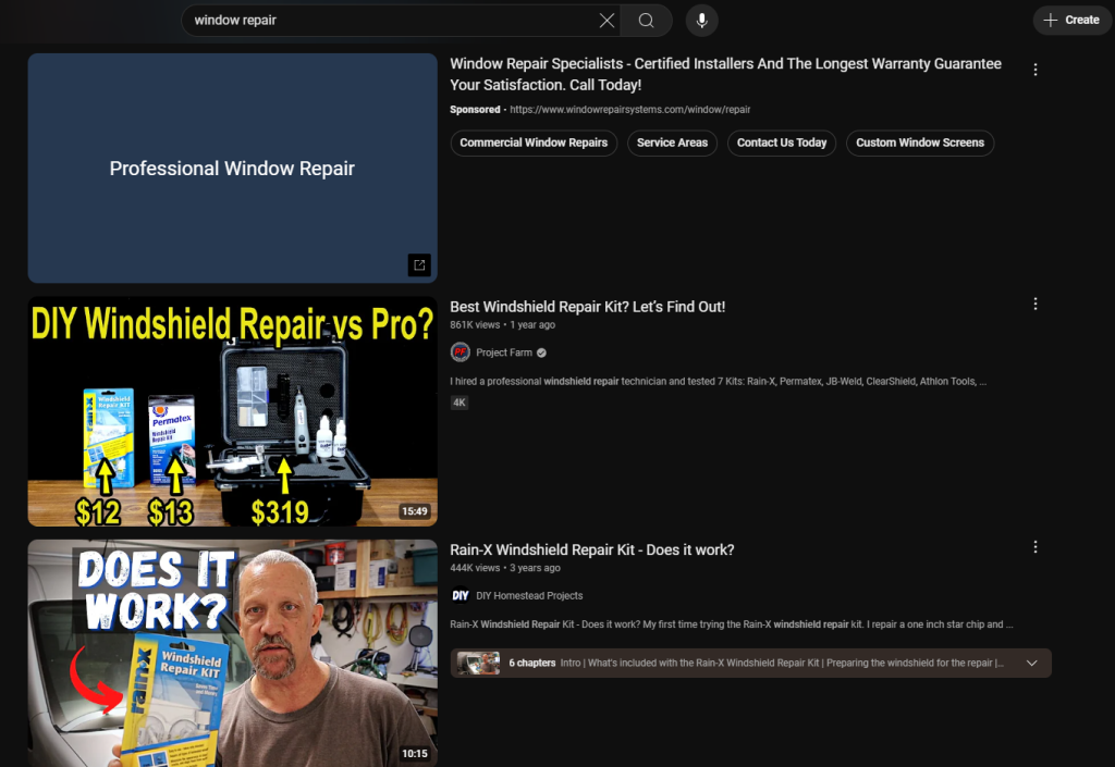 an example of paid banner ad of a windows and doors company