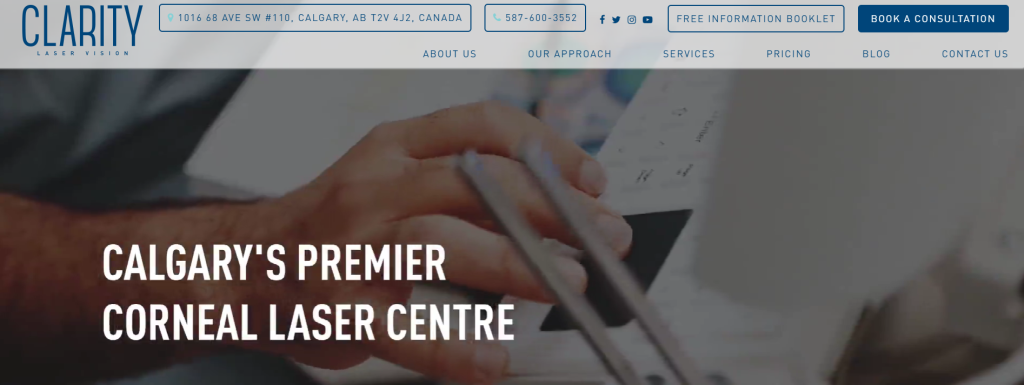 an example of lasik website main page