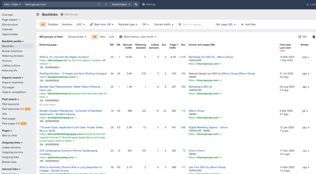 Orlando Law Firm SEO - backlink analysis