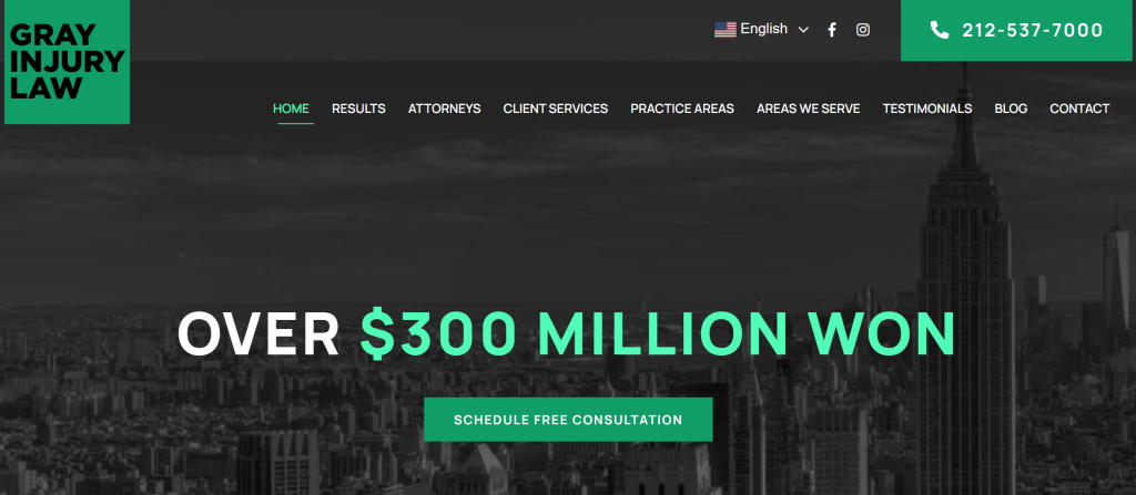 Gray Law Firm website