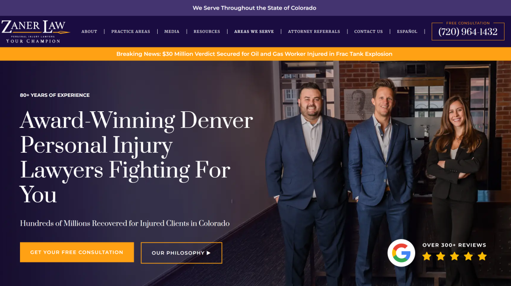 Zaner Harden Law website